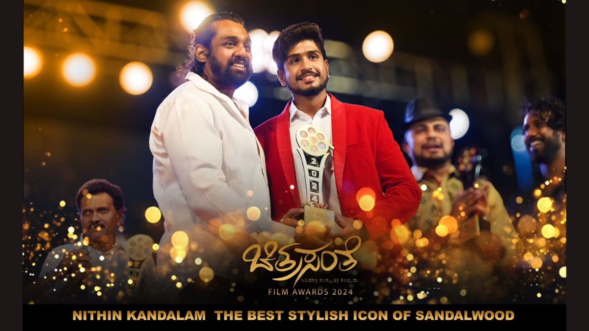 Nithin Kandalam Awarded Best Stylish Icon of Sandalwood by Action Prince Dhruva Sarja