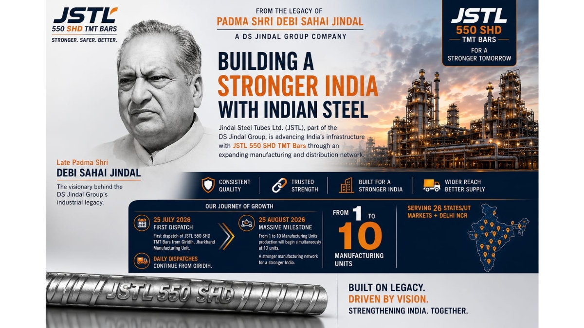 From Padma Shri Debi Sahai Jindal’s Legacy to 10 Manufacturing Units: JSTL 550 SHD Enters a New Chapter in Indian Steel